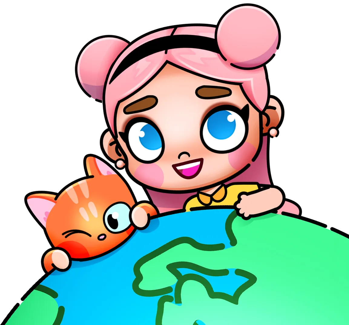 Avatar World character with globe